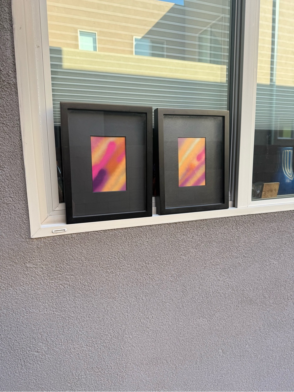 Framed Original Abstract Spray Art "Lost Footsteps" Signed Mary K Wheeler-Stram
